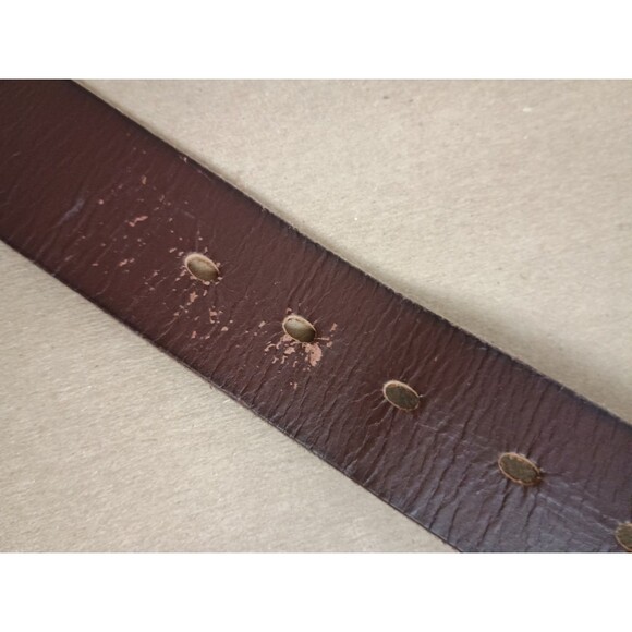 Leather Belt Timberland Brown Leather Belt Mens Size 38 Solid Brass Buckle - Picture 5 of 5